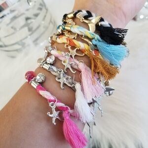 Adorable Beaded & Braided charm Bracelet